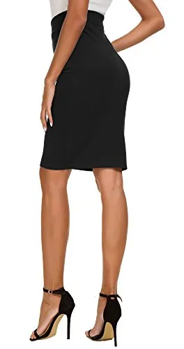 EXCHIC Women's High Waist Bodycon Midi Pencil Skirt