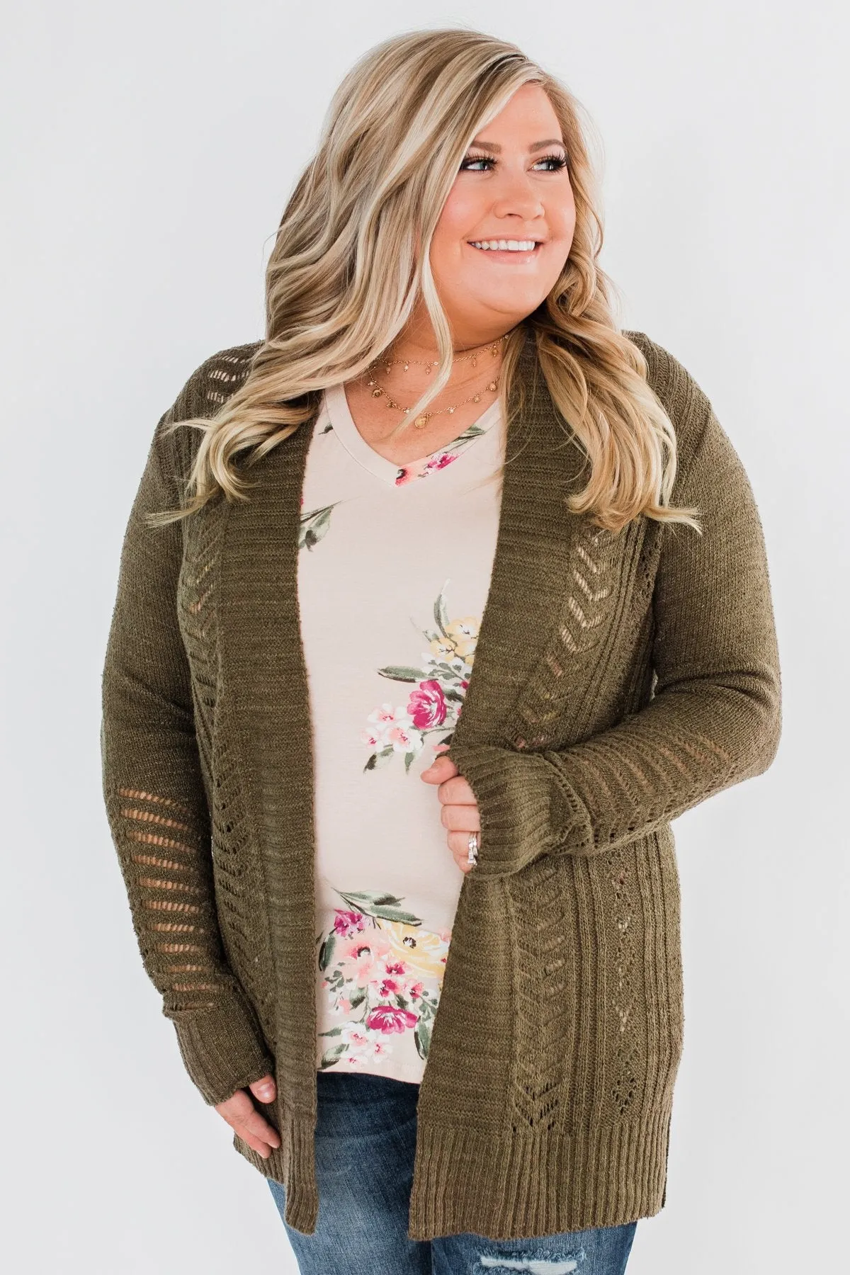 Falling For Floral V-Neck Top- Light Peach