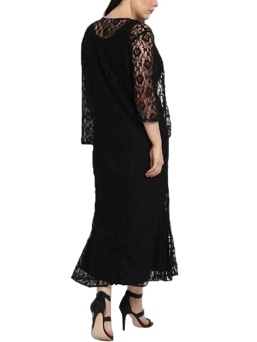 Fashion Large Size Women's Two-piece Fashion Sexy Lace Dress