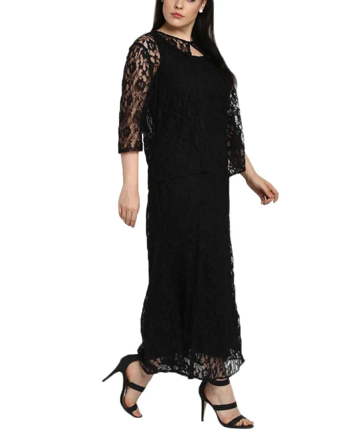 Fashion Large Size Women's Two-piece Fashion Sexy Lace Dress