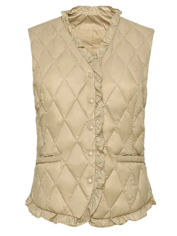 Fashion V Neck Vest Warm Down Coats