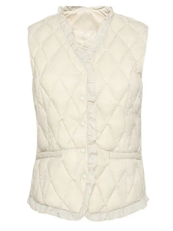 Fashion V Neck Vest Warm Down Coats