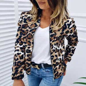 Fashionable bomber jacket with animal print and comfortable fit - Casual wear for everyday comfort - Casual wear for everyday comfort