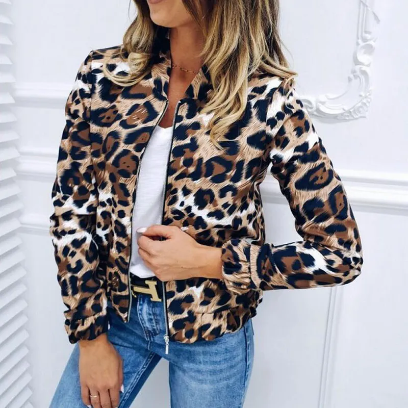 Fashionable bomber jacket with animal print and comfortable fit - Casual wear for everyday comfort - Casual wear for everyday comfort