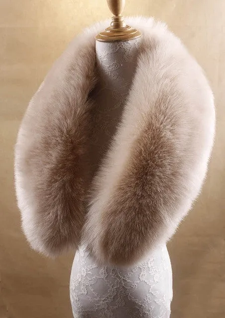Faux Fur Collar Shawl