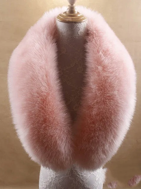 Faux Fur Collar Shawl