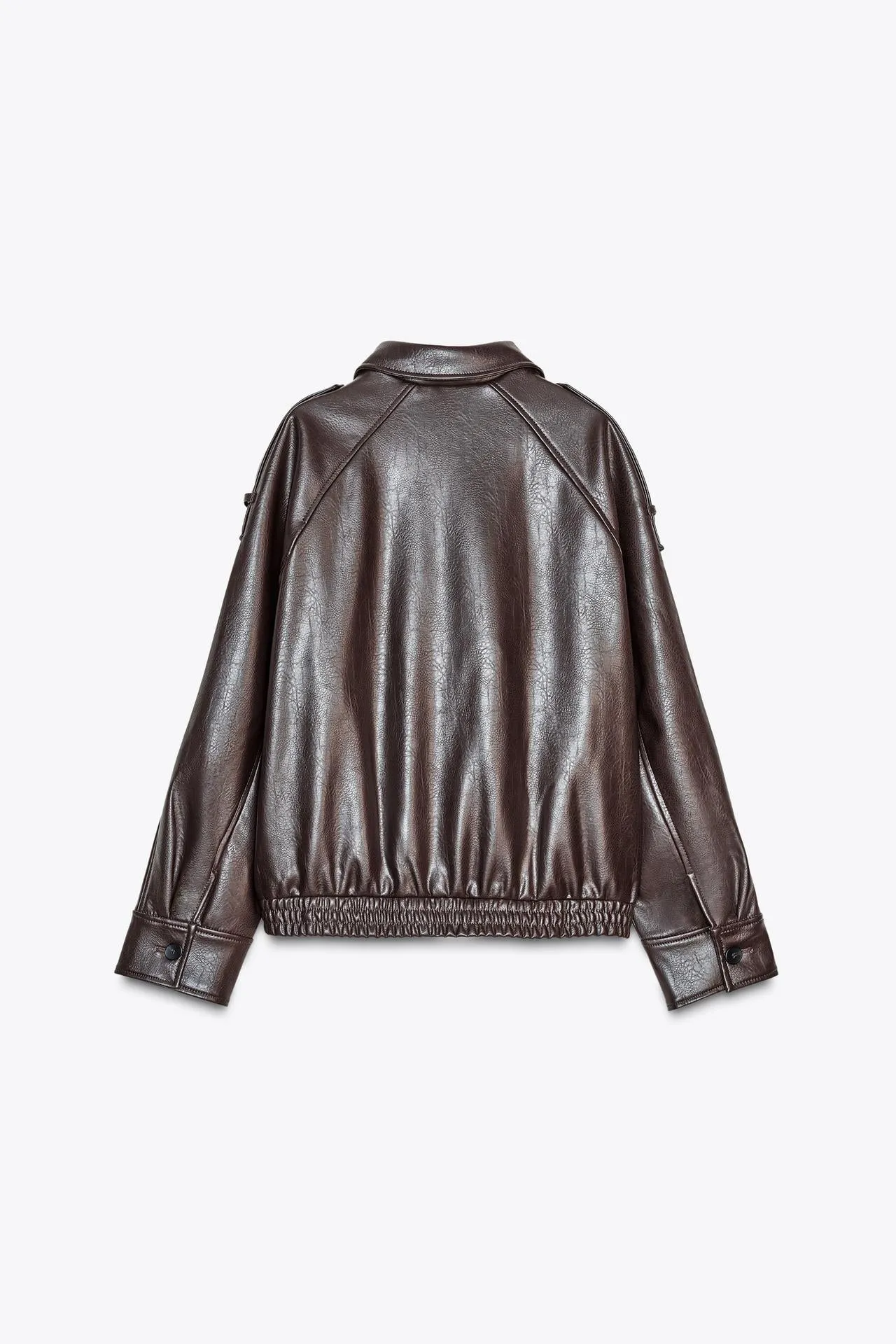 Faux leather bomber jacket