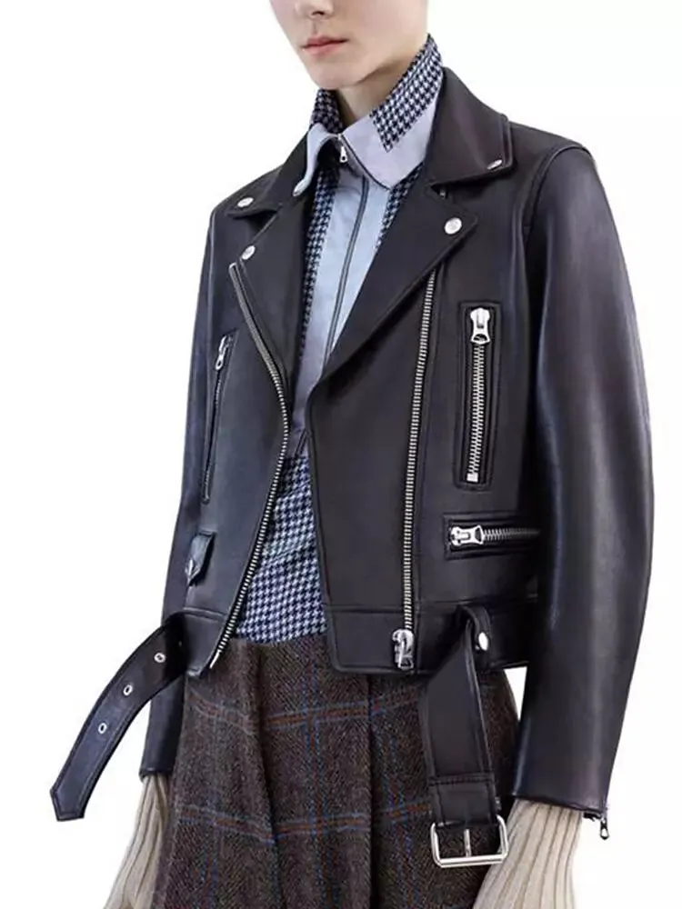 Faux Leather Jackets Zipper Basic Coat