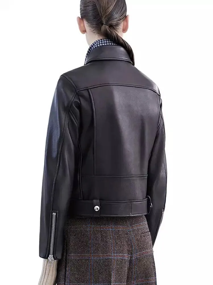 Faux Leather Jackets Zipper Basic Coat