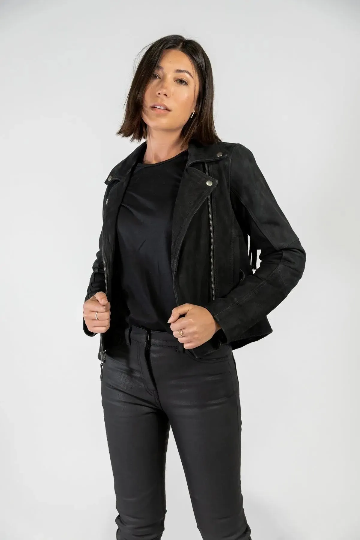 Festival Fringed Leather Motorcycle Jacket (Armoured)