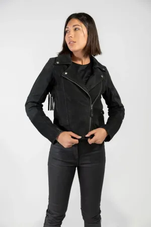 Festival Fringed Leather Motorcycle Jacket (Armoured)