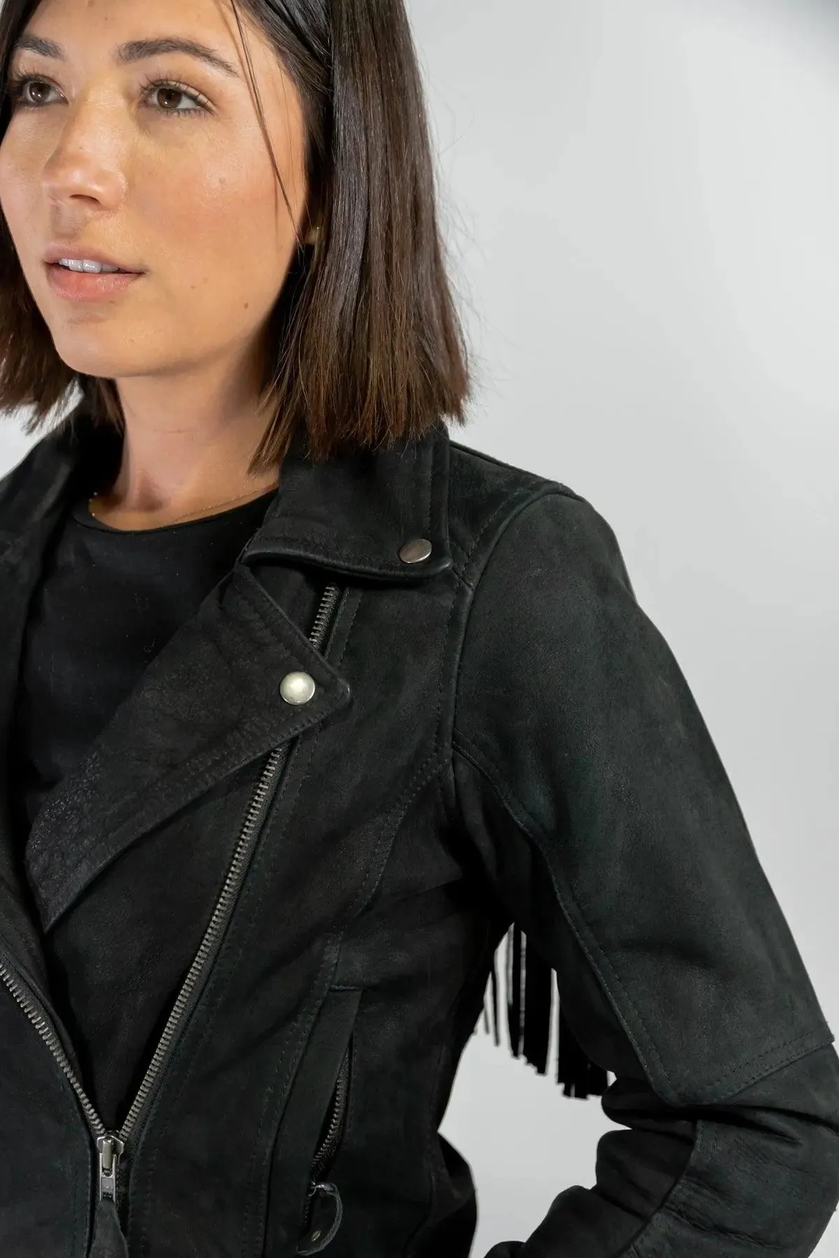 Festival Fringed Leather Motorcycle Jacket (Armoured)