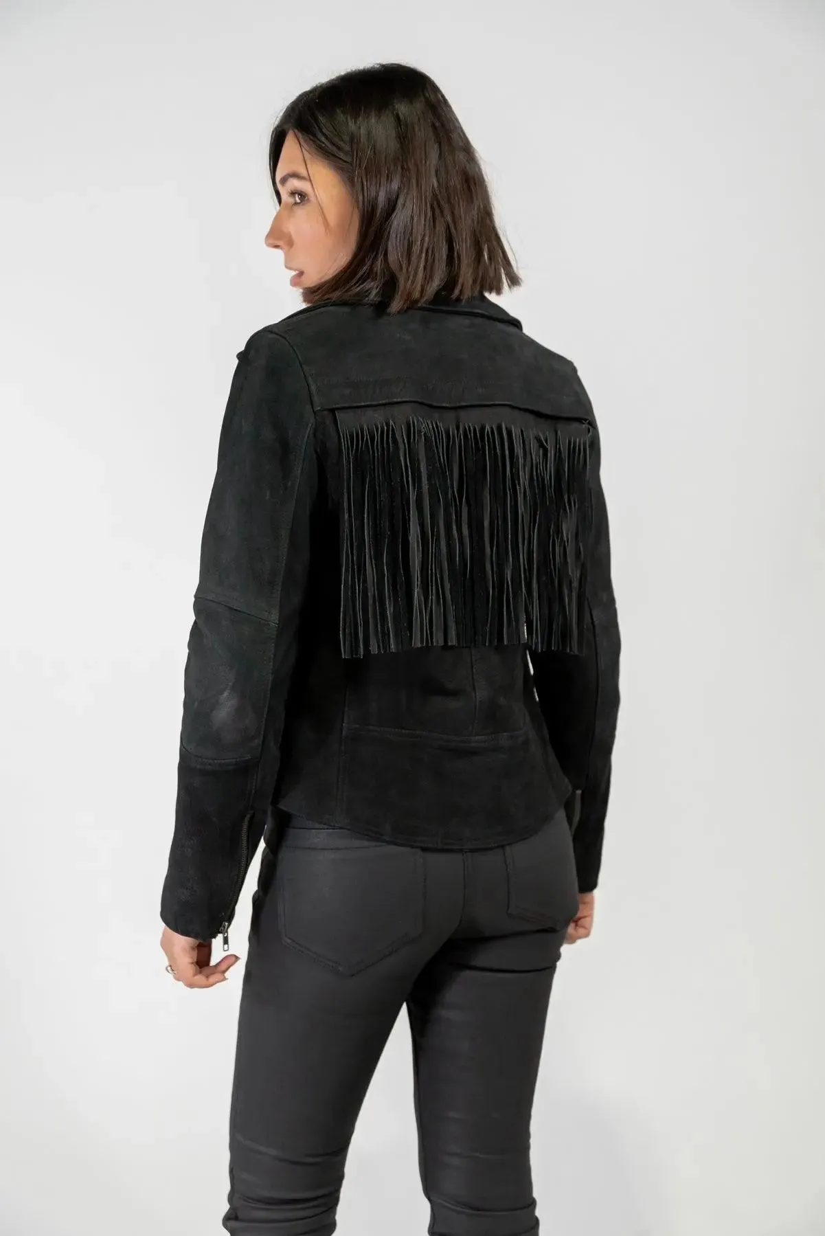 Festival Fringed Leather Motorcycle Jacket (Armoured)