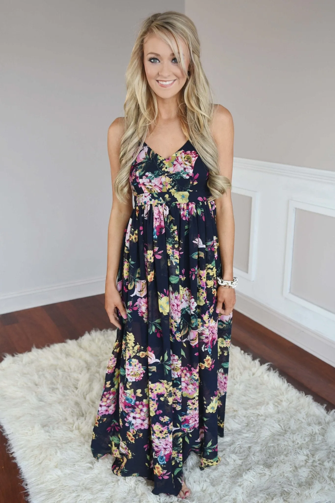 Fields of Freesias Maxi ~ Navy