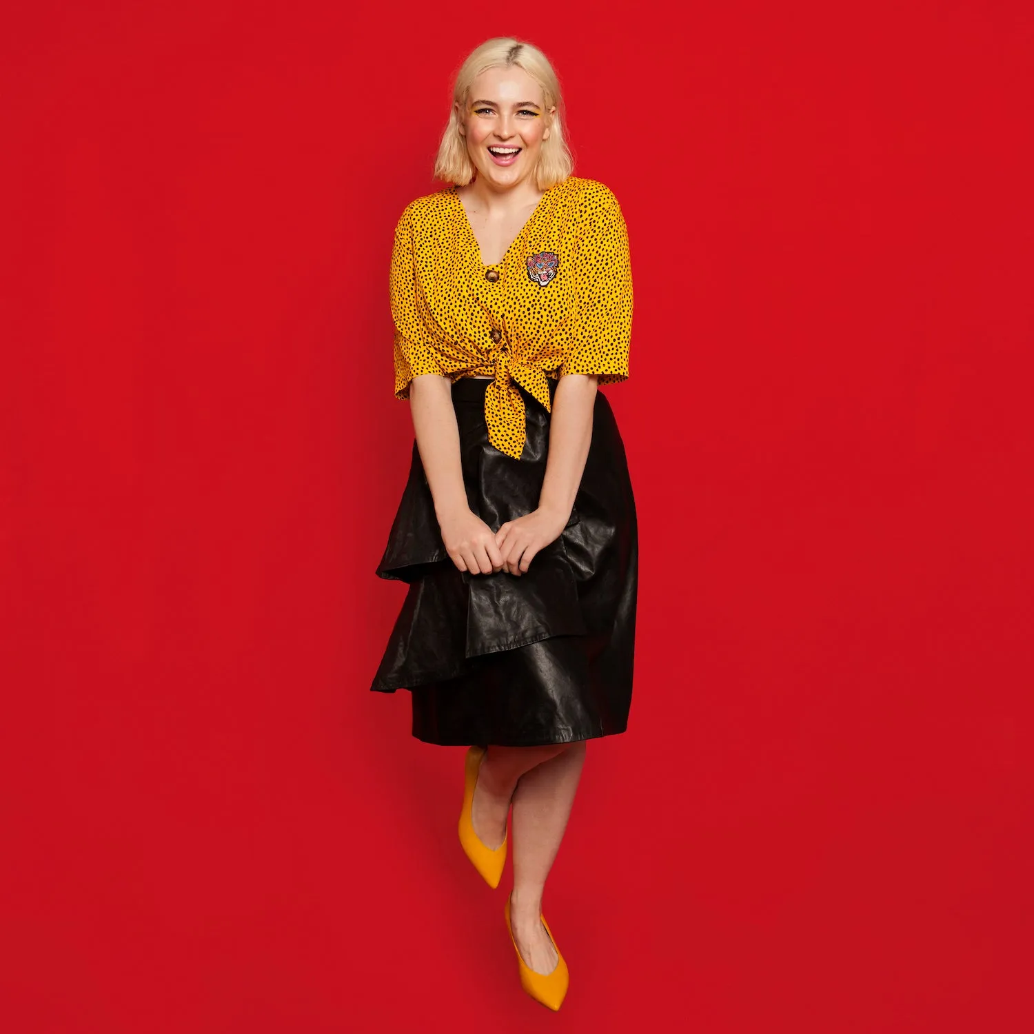 Fierce Embroidered Button Top