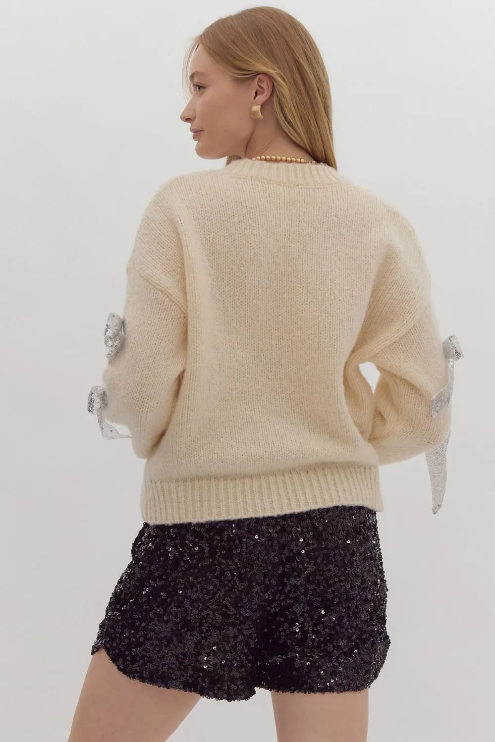 (Final Sale) Glitter Bow Sweater