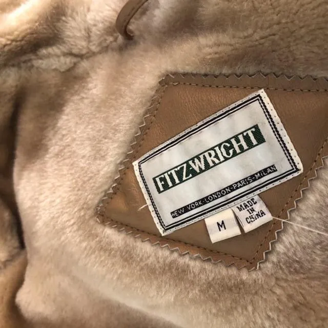 FITZ WRIGHT LEATHER COAT, Size M  #1498