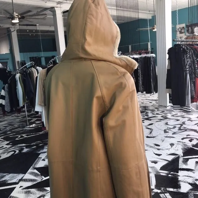 FITZ WRIGHT LEATHER COAT, Size M  #1498