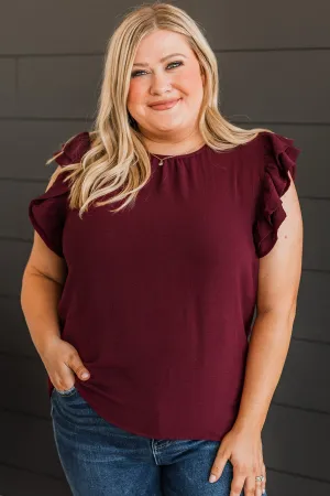 Flatter Me Knit Top- Wine