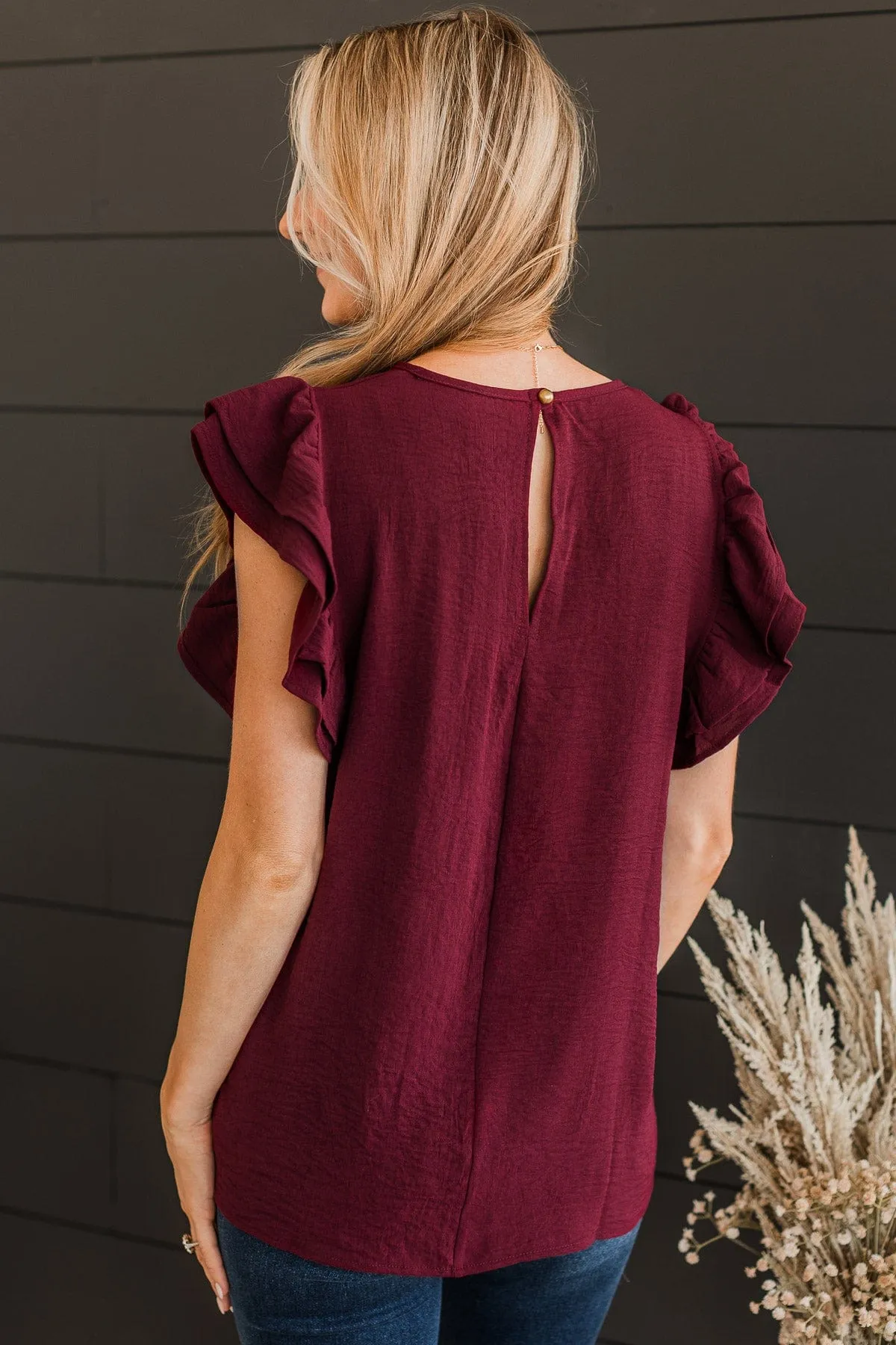 Flatter Me Knit Top- Wine
