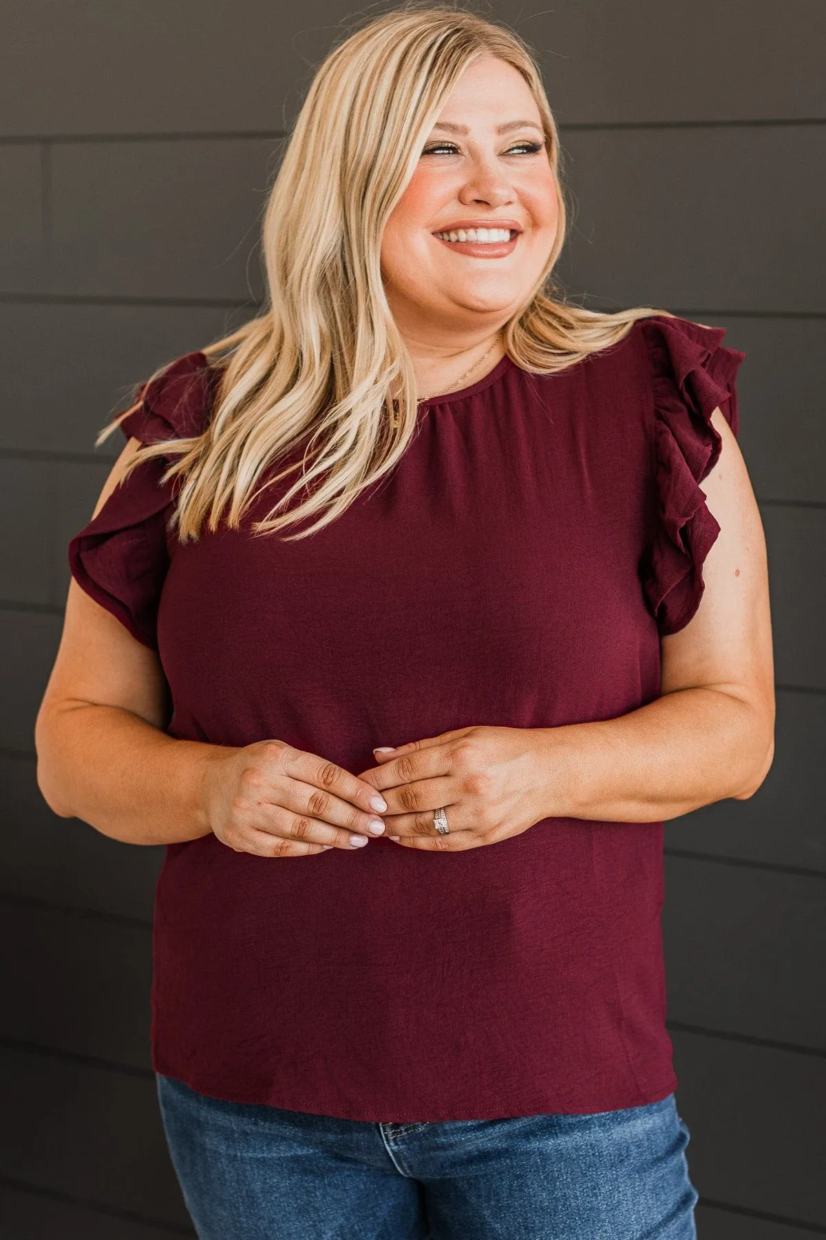 Flatter Me Knit Top- Wine