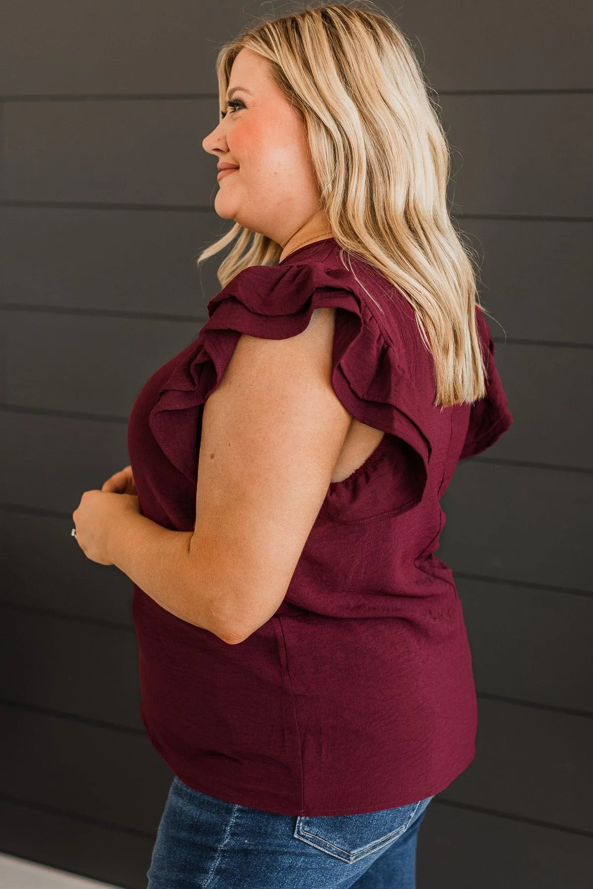 Flatter Me Knit Top- Wine