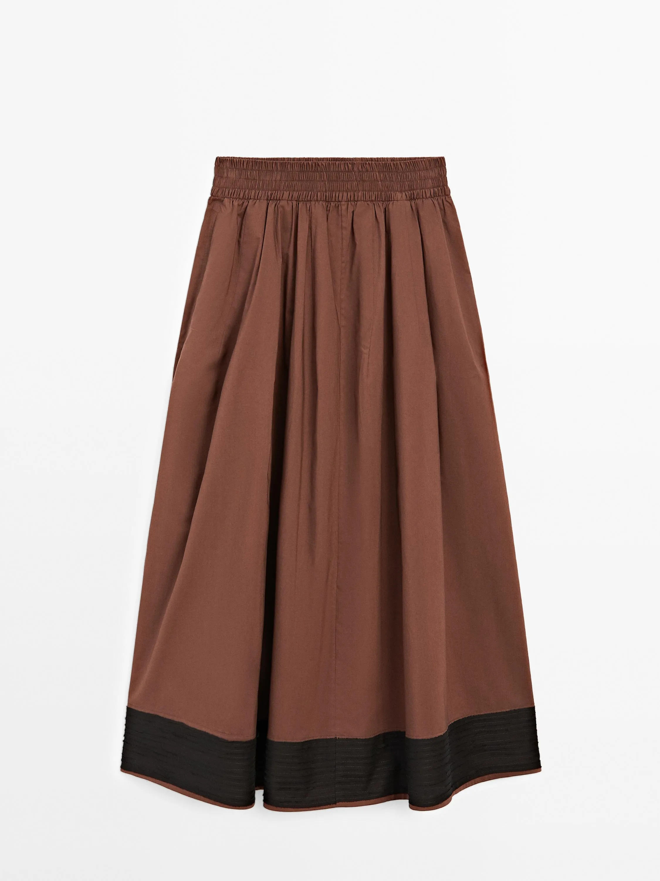 Flounce midi skirt with ribbon details