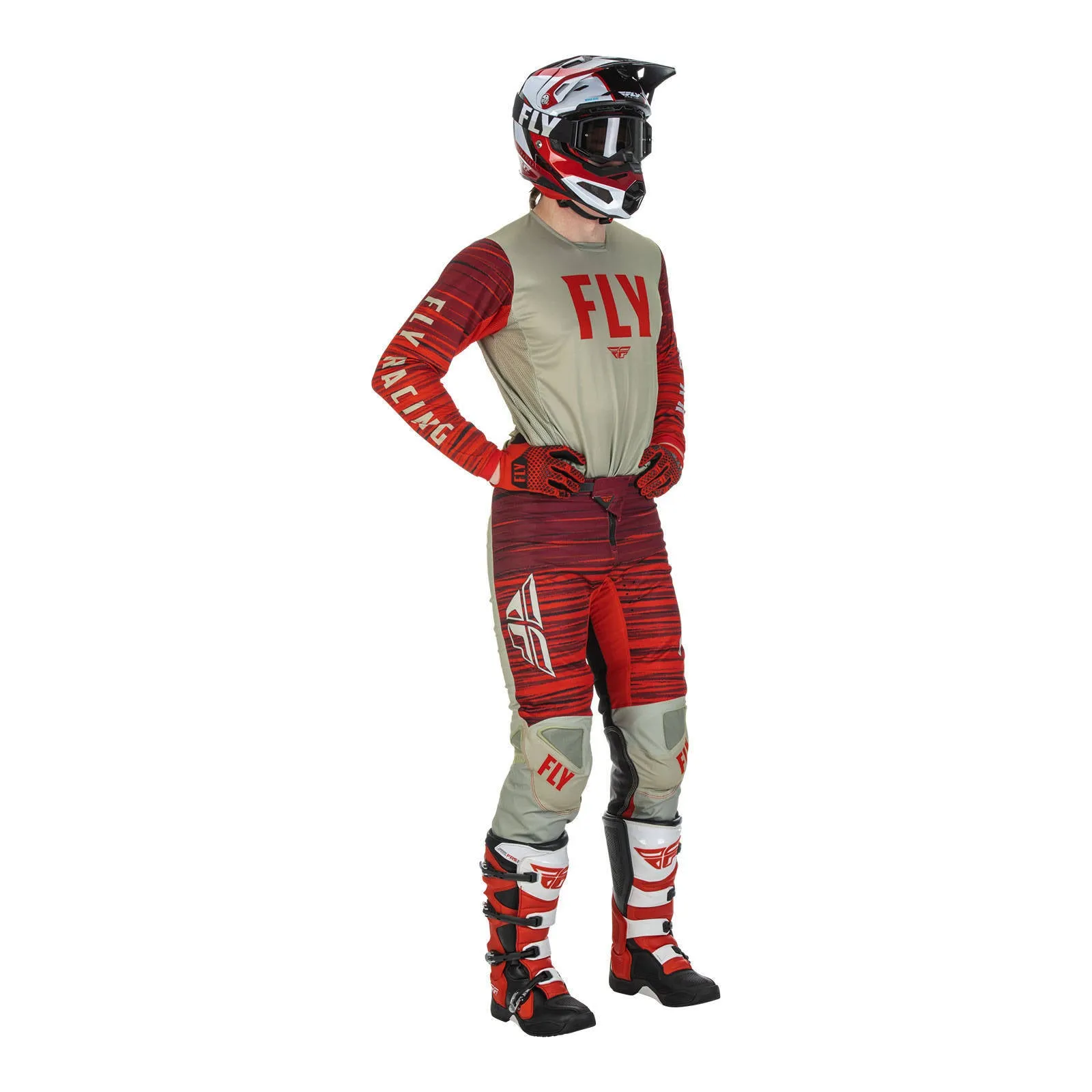 Fly Racing 2022 Kinetic Wave Jersey - Light Grey / Red