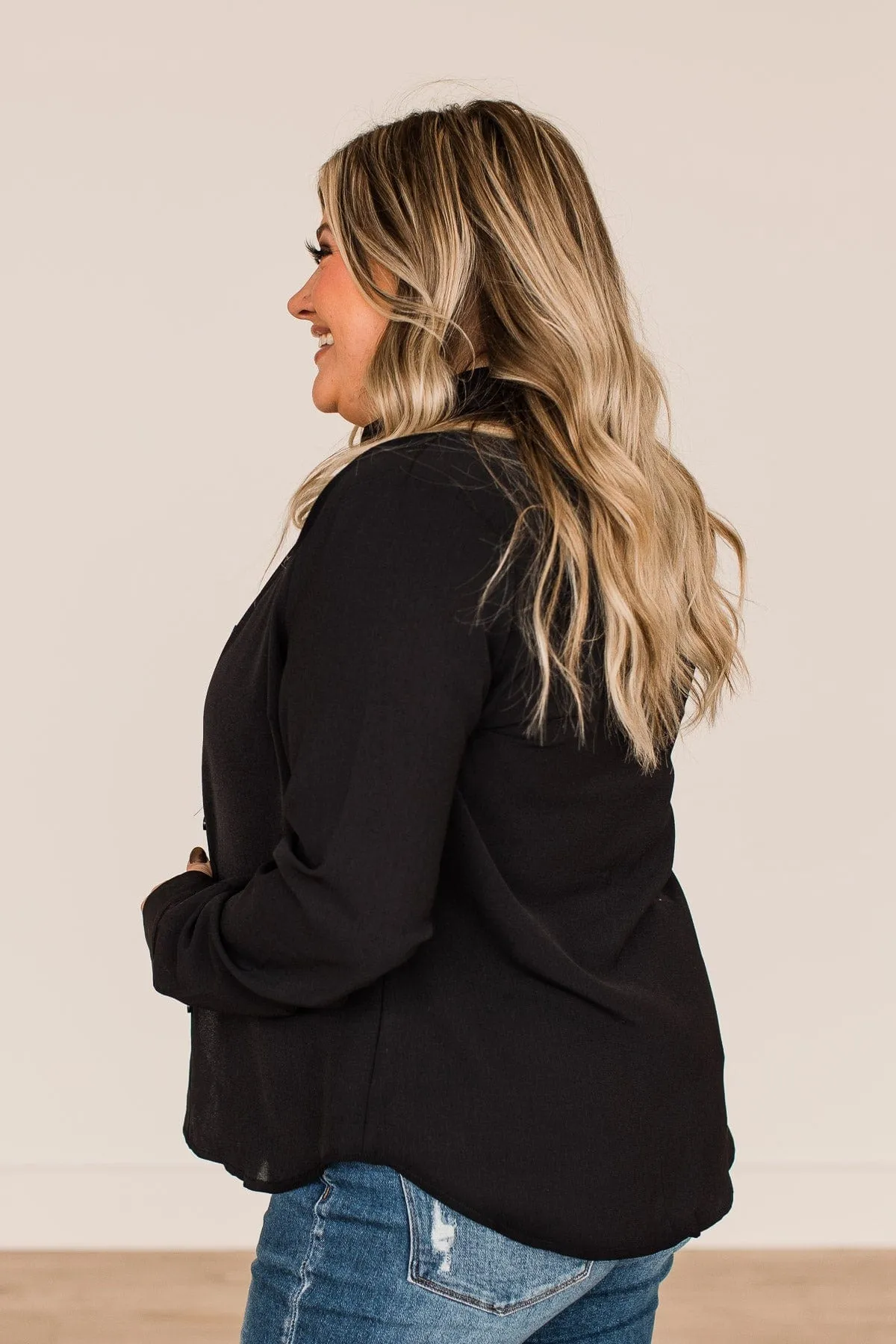 For Next Time Button Top- Black