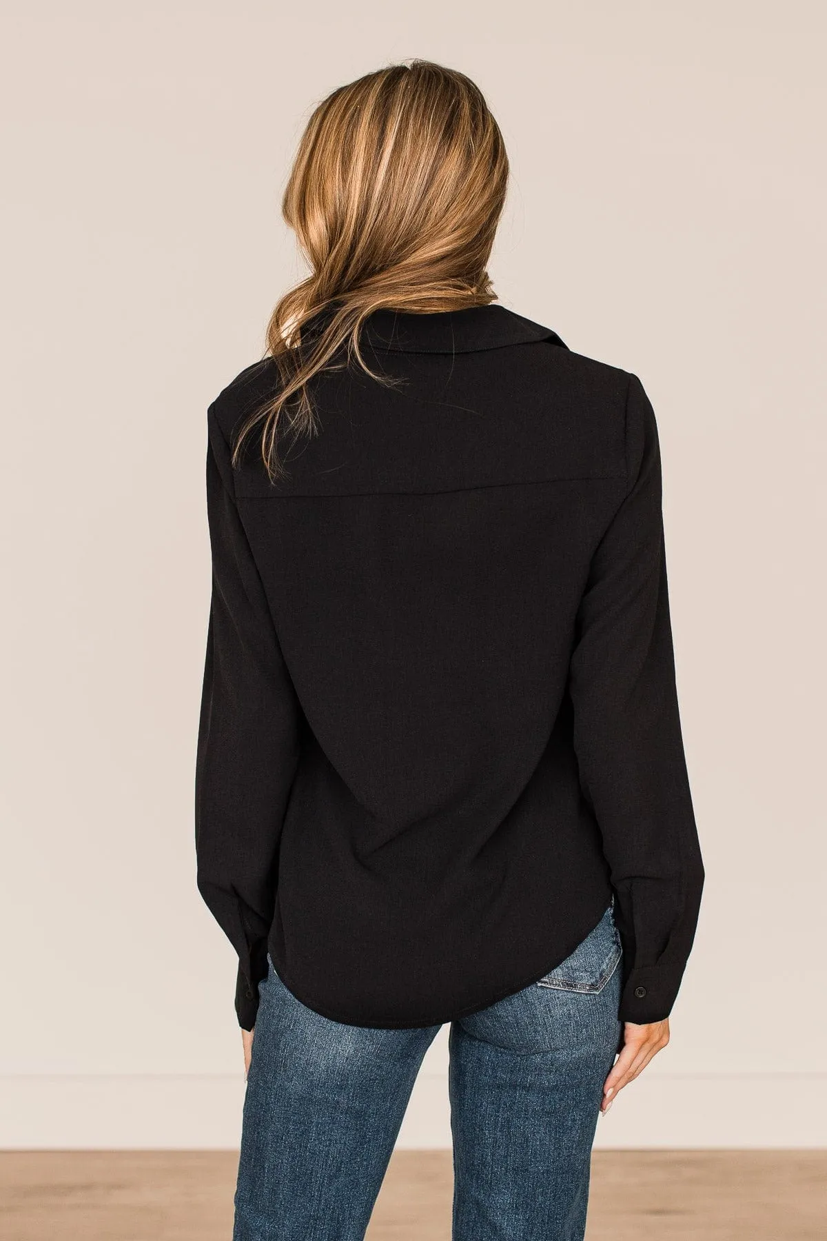 For Next Time Button Top- Black