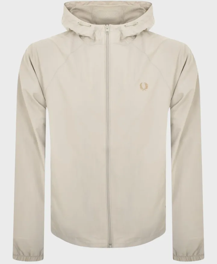 Fred Perry Hooded Shell Jacket Light Oyster