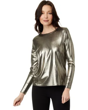 Glimmer Knit Long Sleeve Shimmer Top Mineral