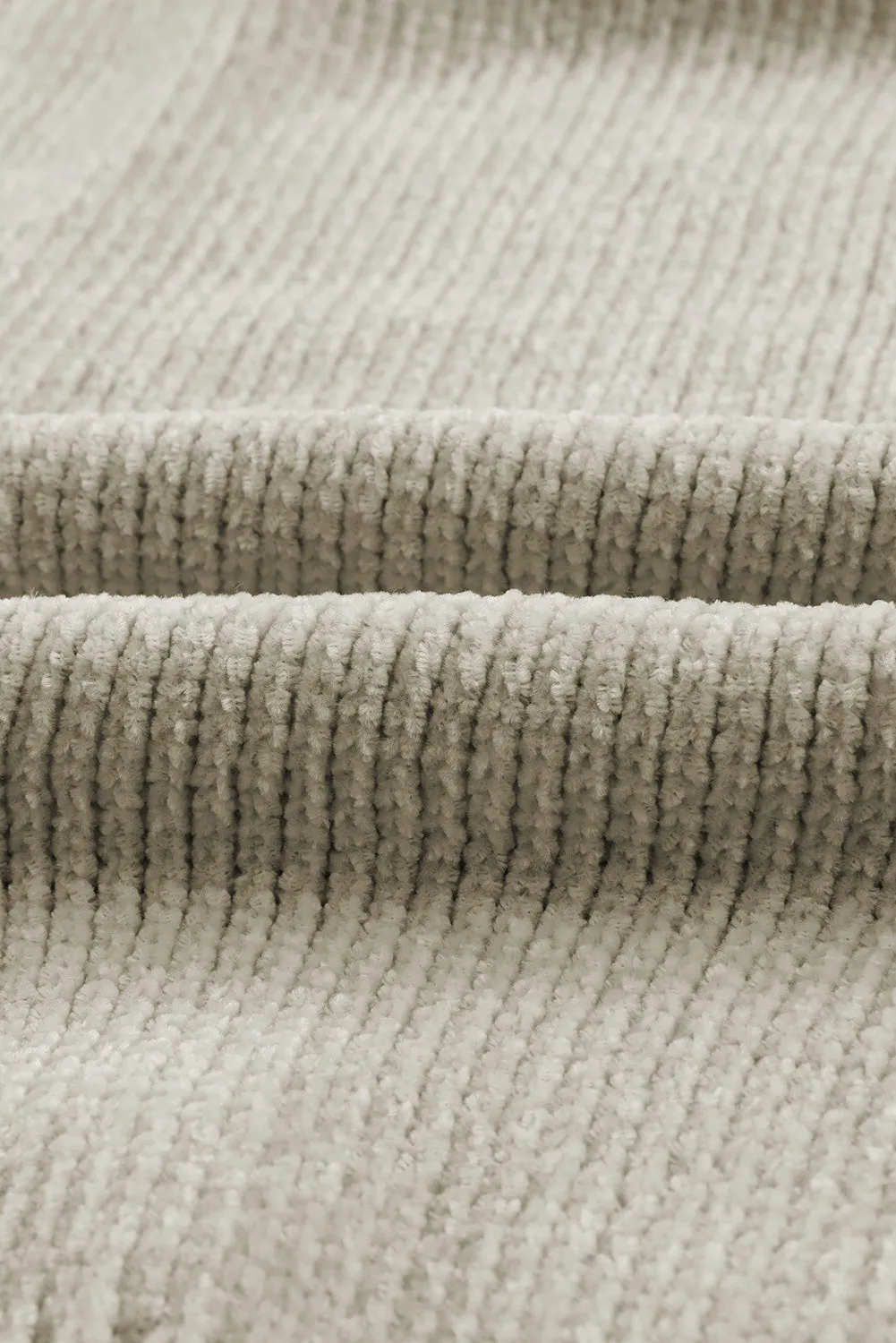 Gray Button Plunging V Neck Pocketed Sweater Cardigan