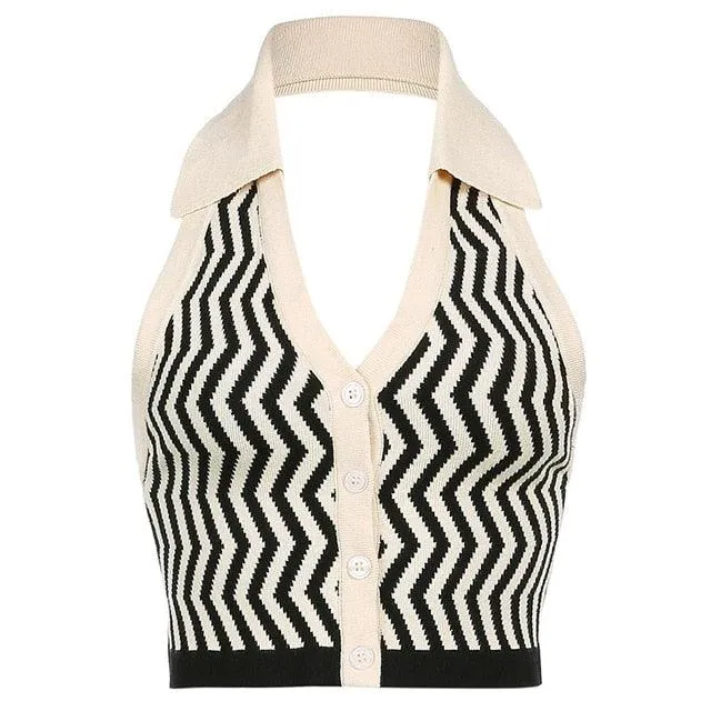 Halter Knitted Tops