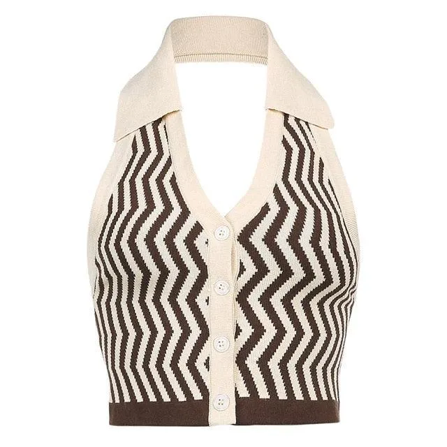 Halter Knitted Tops