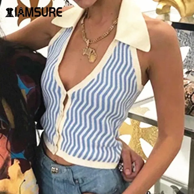 Halter Knitted Tops