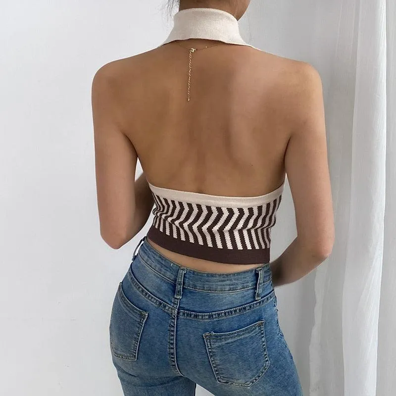 Halter Knitted Tops
