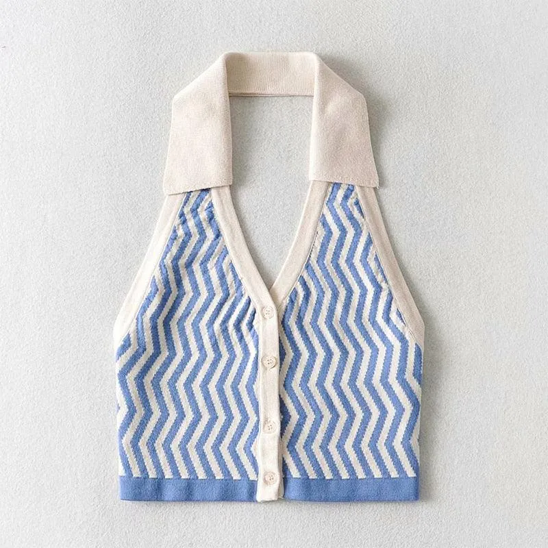 Halter Knitted Tops
