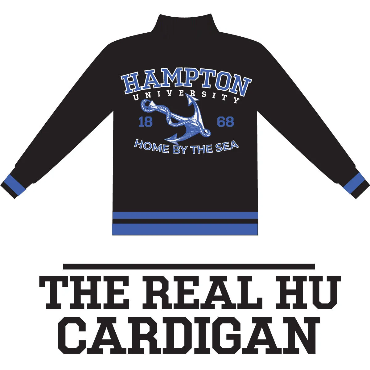 HAMPTON U | BY THE SEA BLACK Cardigan