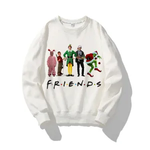Happy Christmas O-Neck White Sweater R