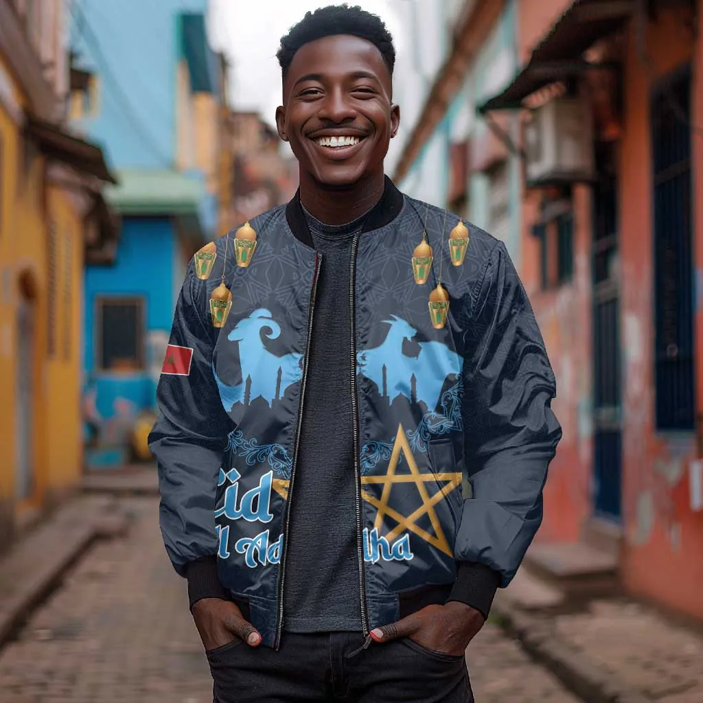 Happy Eid Al-Adha Bomber Jacket Morocco Mubarak LT15