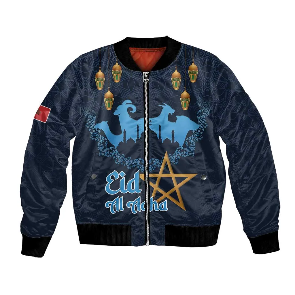 Happy Eid Al-Adha Bomber Jacket Morocco Mubarak LT15