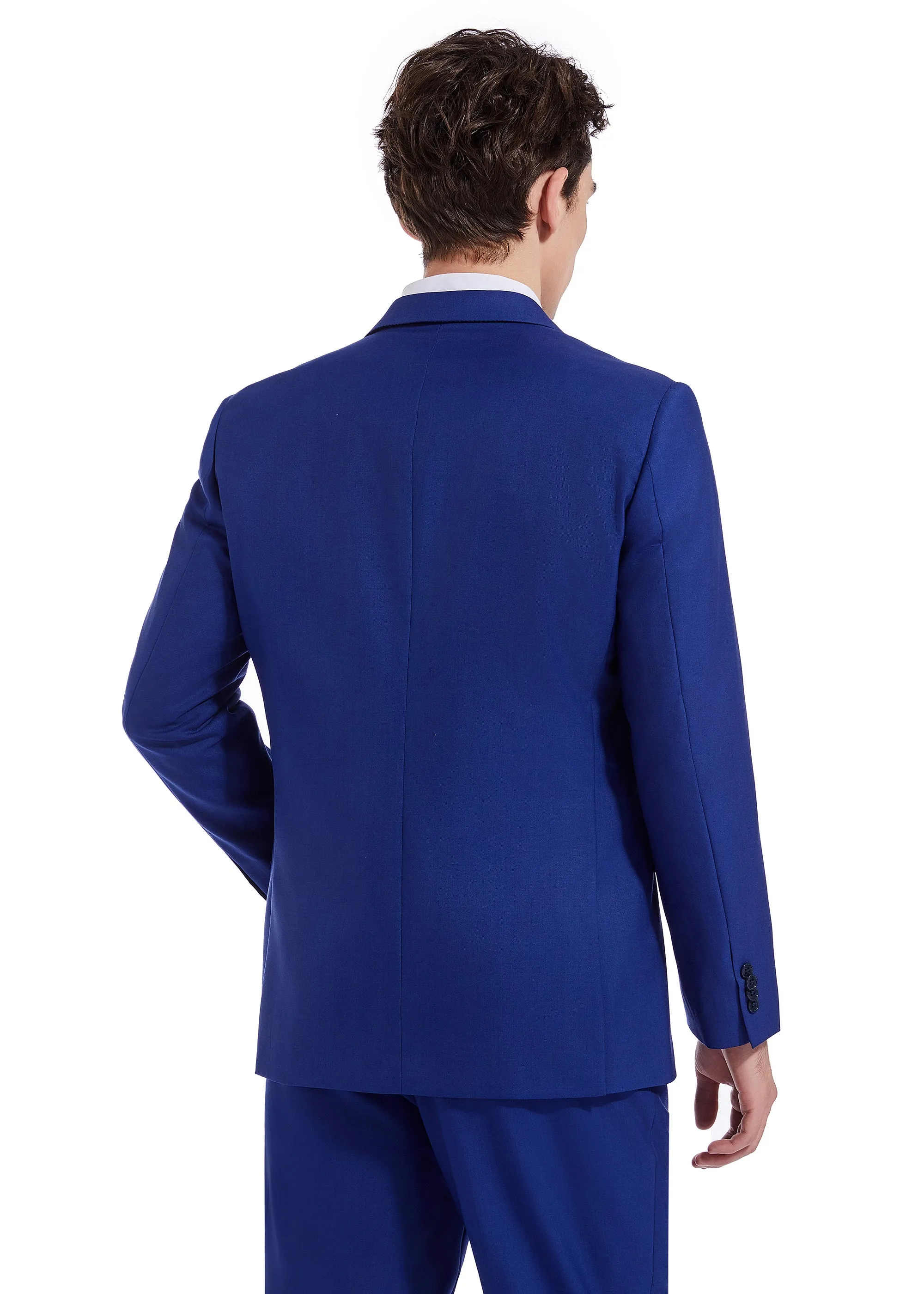 Hechter Paris Solid New Blue Modern Fit Wool Suit