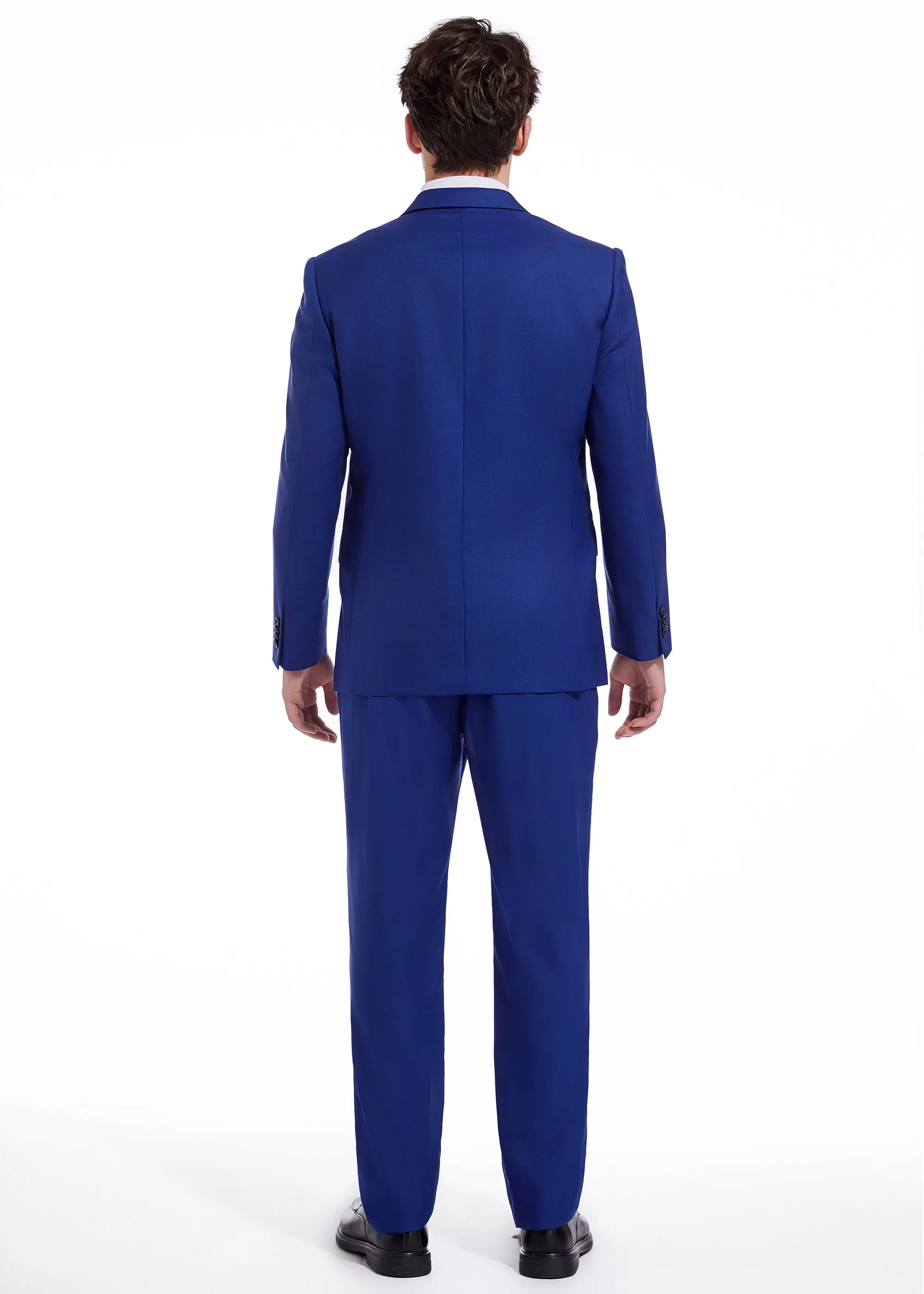 Hechter Paris Solid New Blue Modern Fit Wool Suit