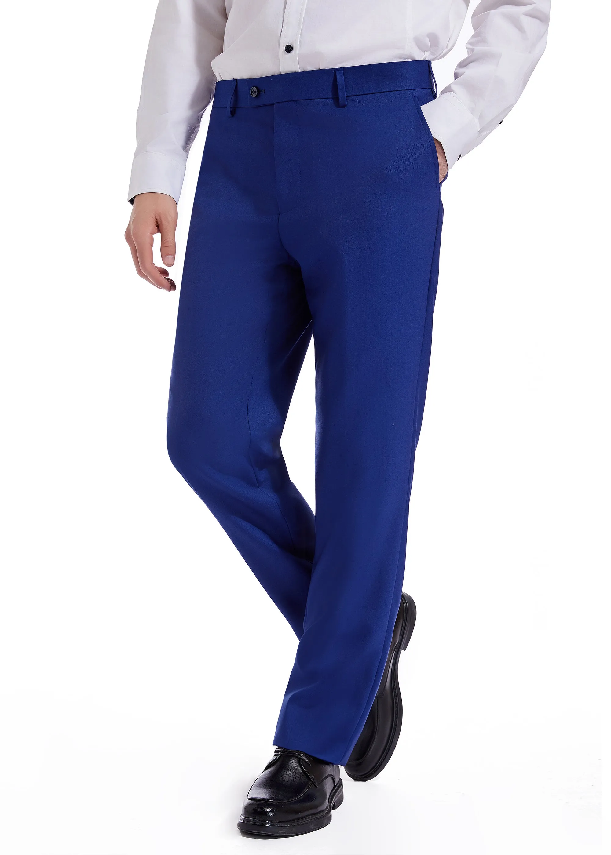 Hechter Paris Solid New Blue Modern Fit Wool Suit