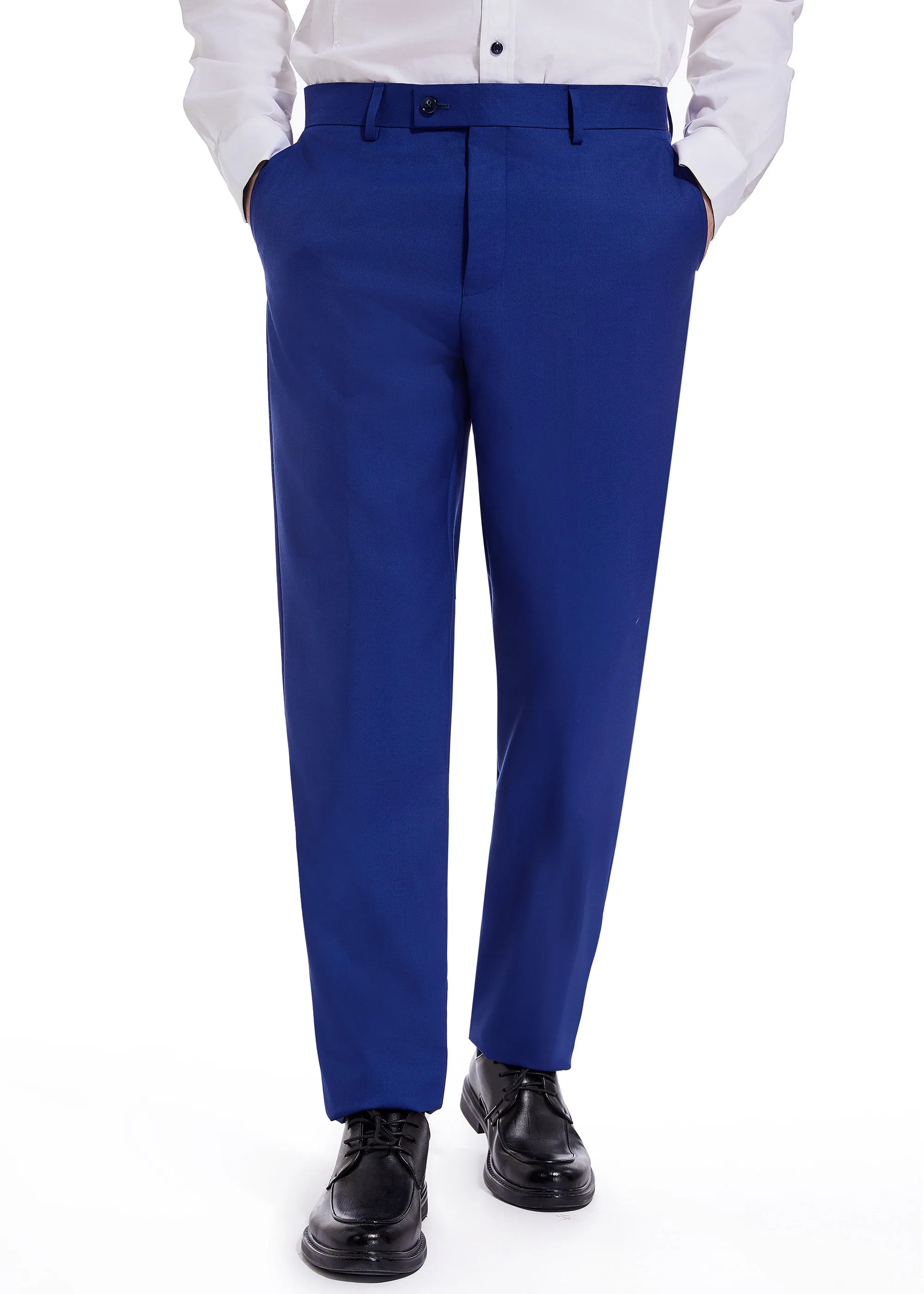 Hechter Paris Solid New Blue Modern Fit Wool Suit