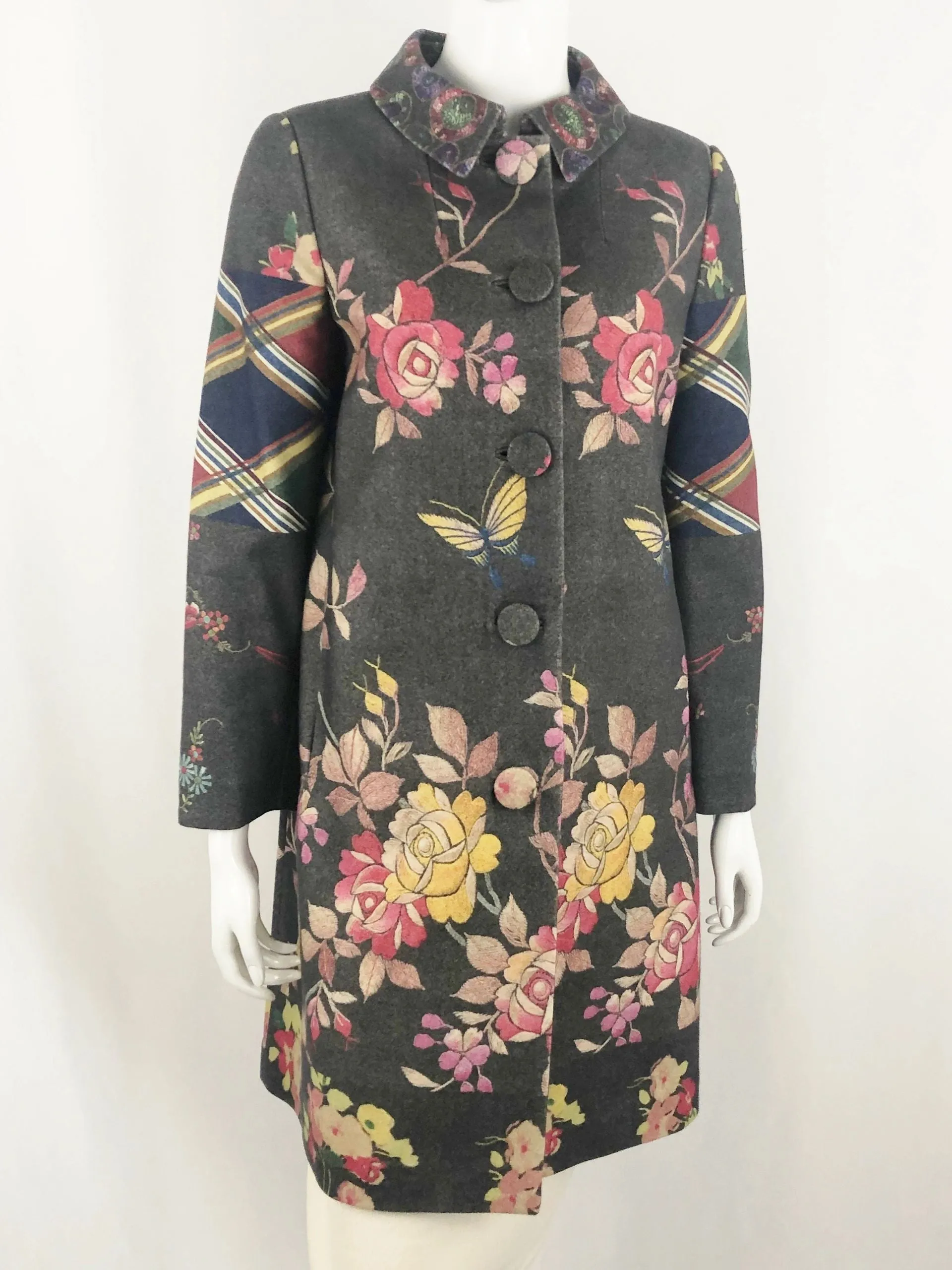 Herno Patterned Wool Coat Size 44 It (M/8 Us)