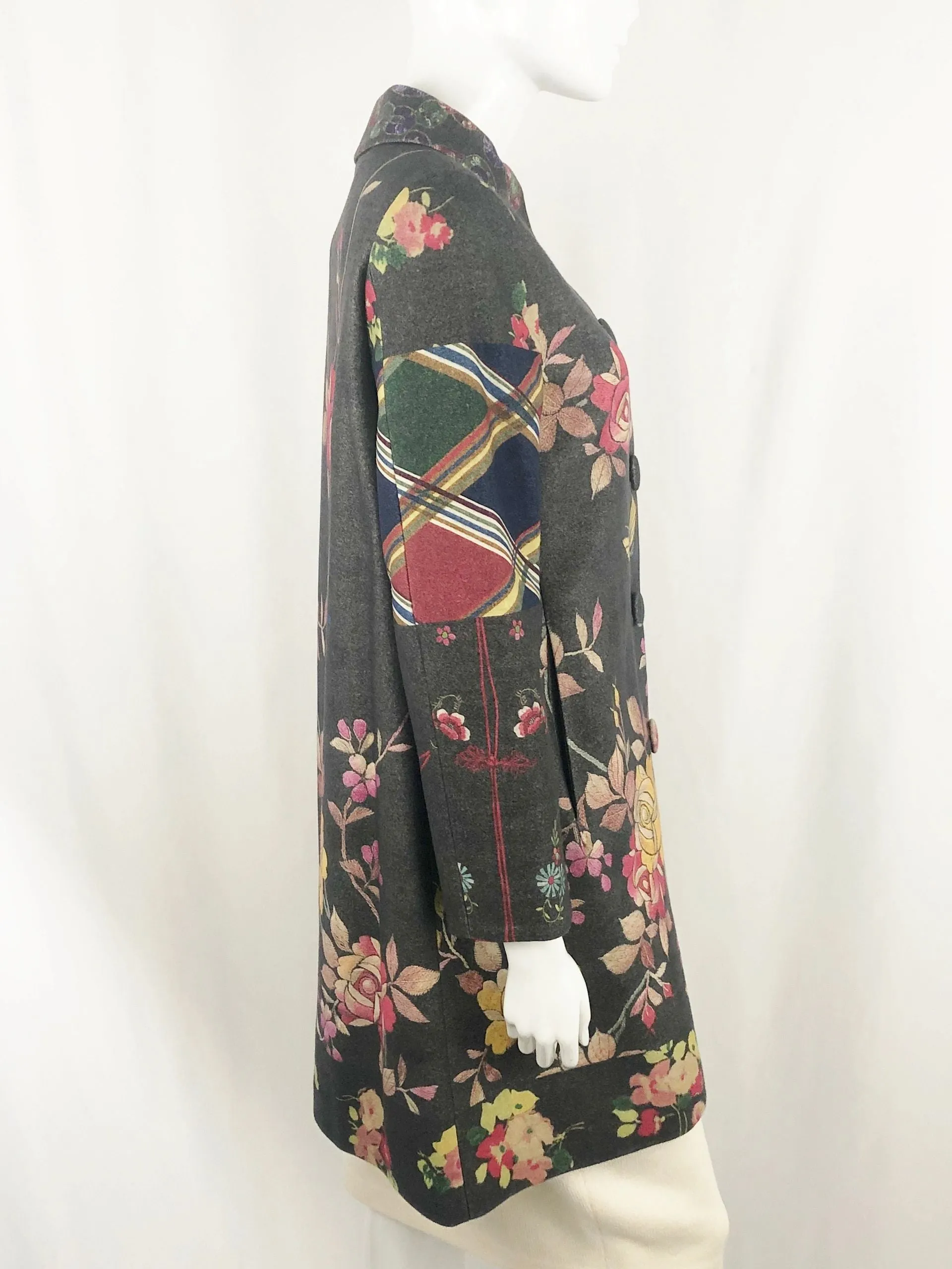 Herno Patterned Wool Coat Size 44 It (M/8 Us)
