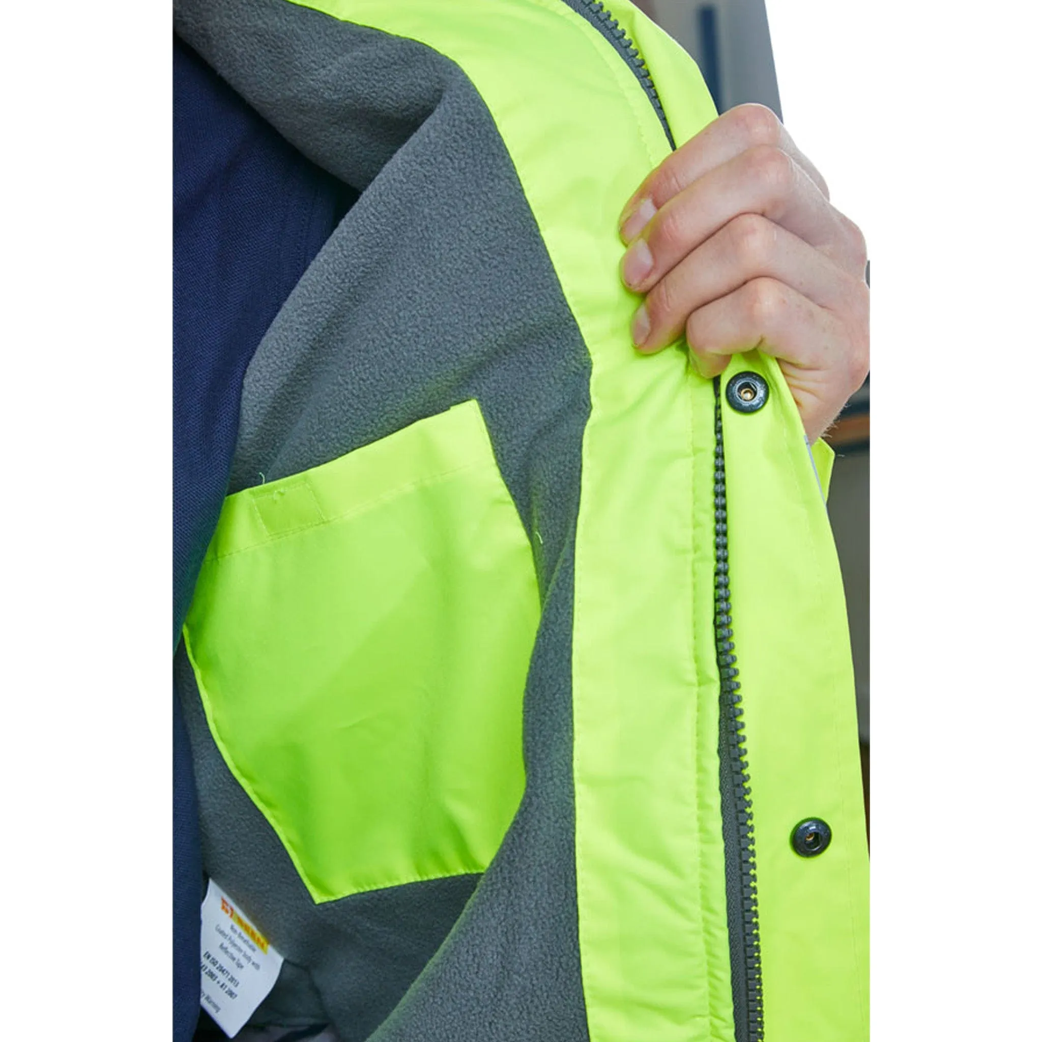 Hi-vis Fleece Lined Bomber Jacket - Saturn Yellow