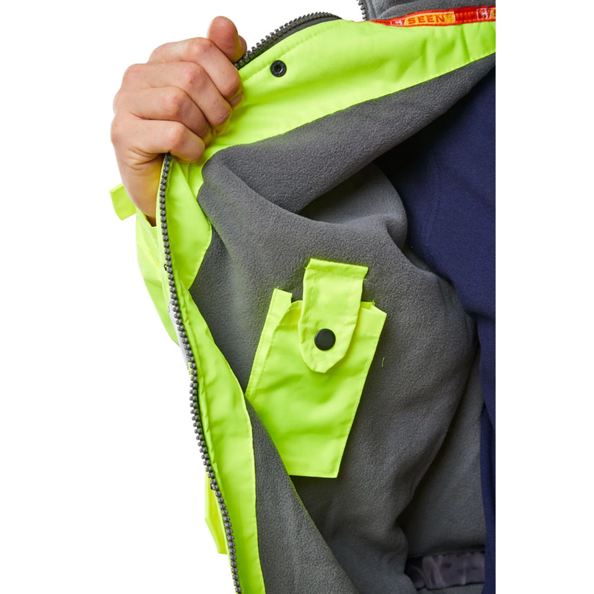 Hi-vis Fleece Lined Bomber Jacket - Saturn Yellow